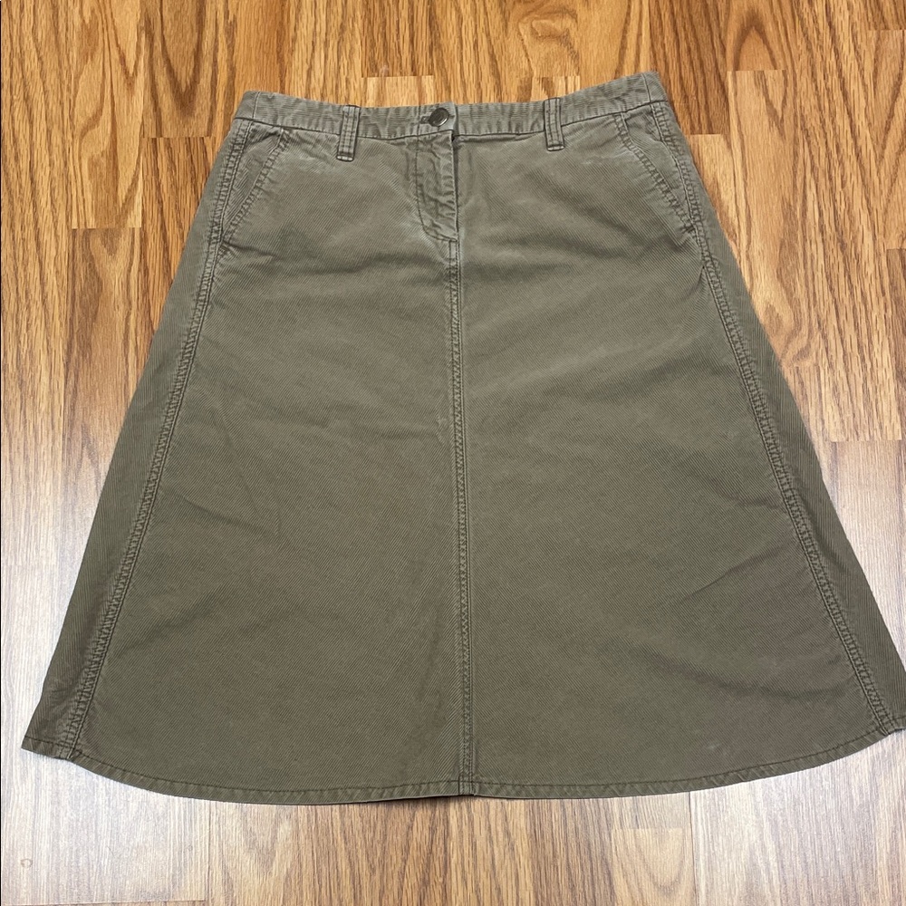 J. Crew Preppy Khaki Corduroy A-Line Skirt Size 6